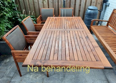 Teak Tuinset ná behandeling