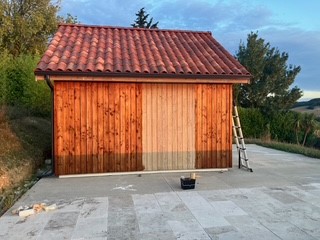 tuinhuis behandeld met Verbeterde Danish Oil